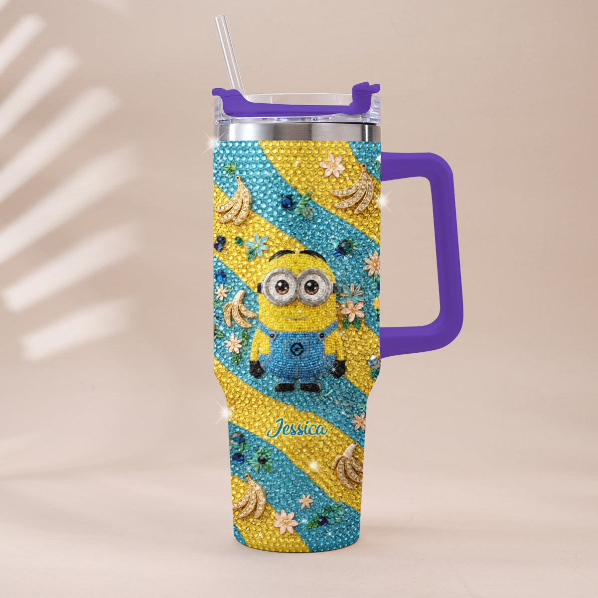 Tulaliloo Ti Amo - Personalized Despicable Me Rhinestone Tumbler With Plush Charm