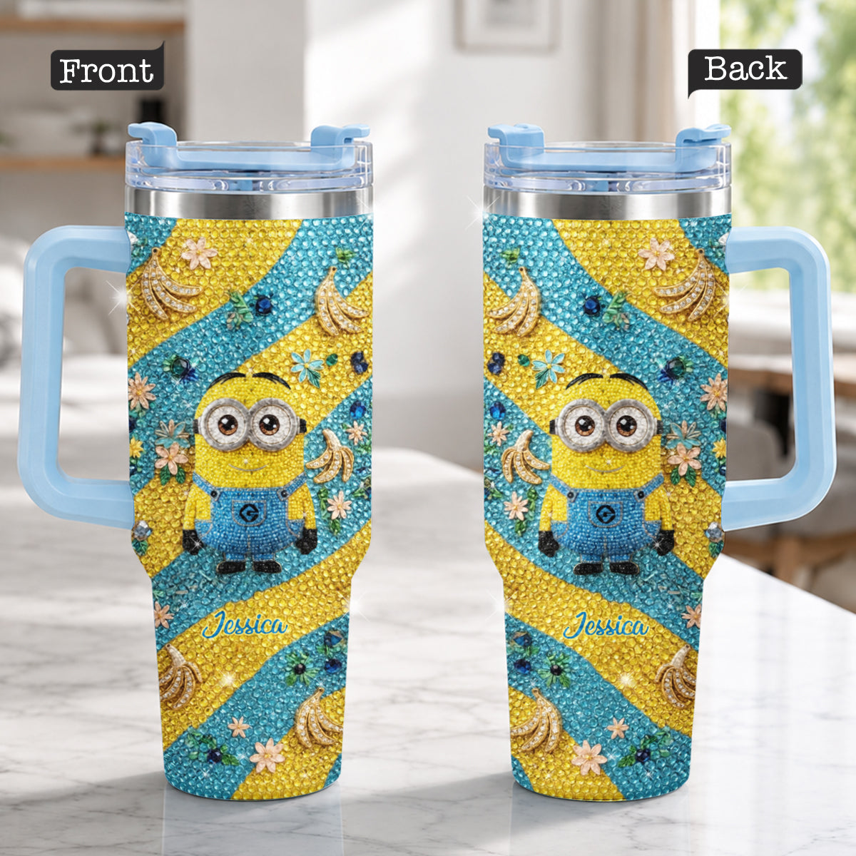 Tulaliloo Ti Amo - Personalized Despicable Me Rhinestone Tumbler With Plush Charm