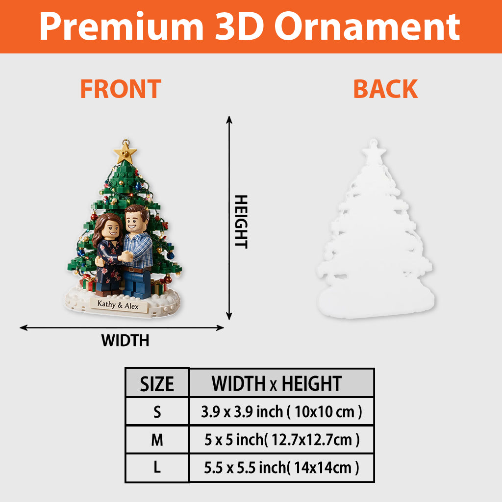 Christmas Couple - Personalized Couple Premium 3D Ornament