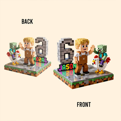 Blocky Kid - Personalized Block World Custom Shaped Acrylic Plaque
