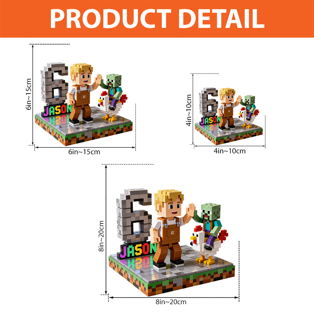 Blocky Kid - Personalized Block World Custom Shaped Acrylic Plaque
