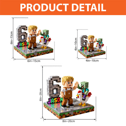 Blocky Kid - Personalized Block World Custom Shaped Acrylic Plaque