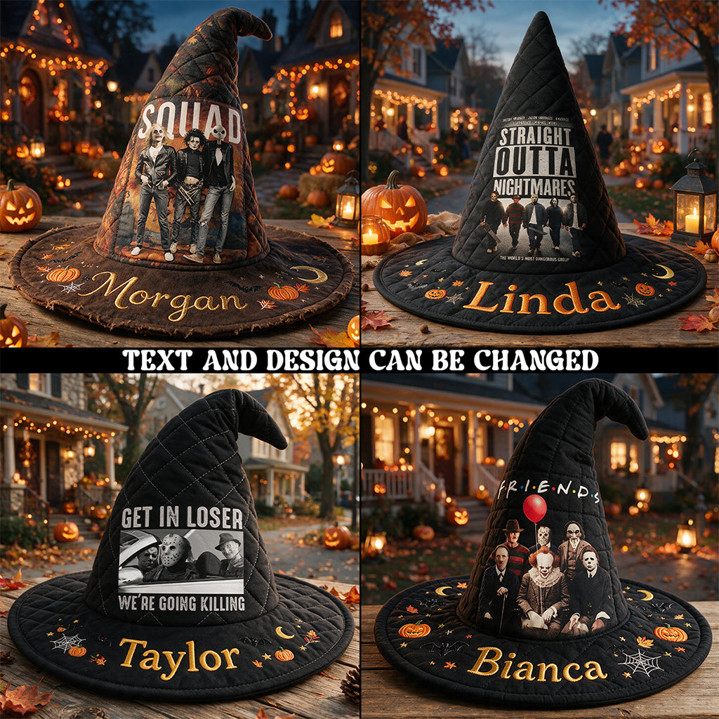 Happy Halloween - Personalized Horror Character Quilt Witch Hat
