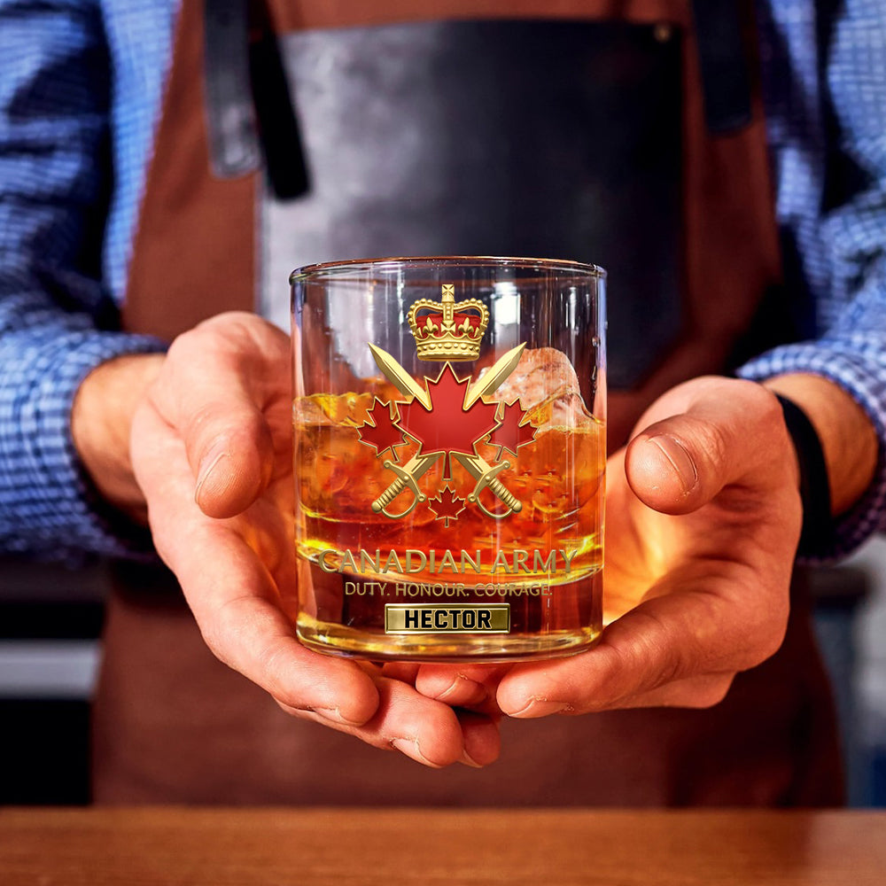 Premium American Pride US - Personalized Veteran Whiskey Glass