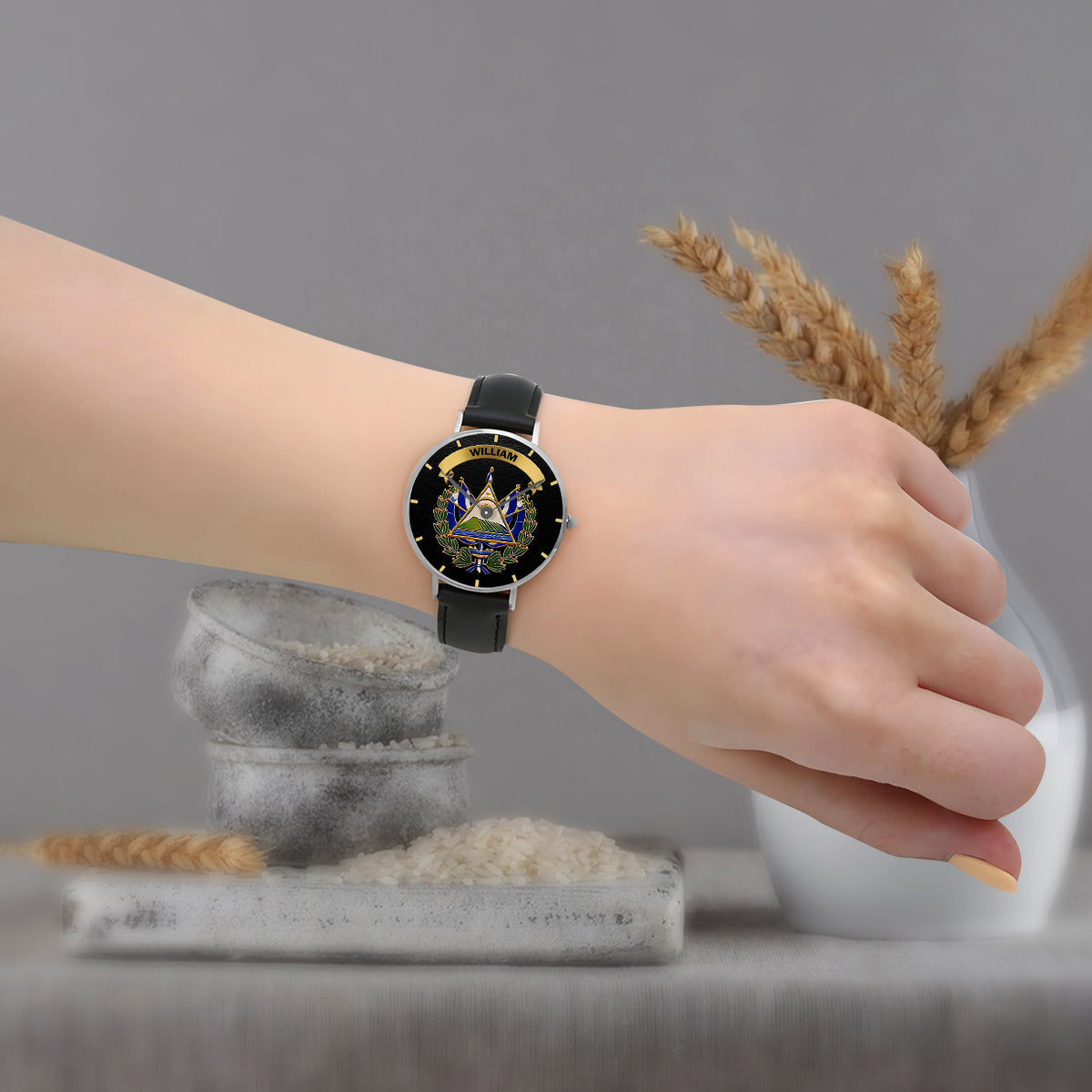 Proud El Salvador - Personalized Expats Hand Watch