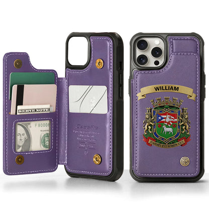 Proud Puerto Rico, Joannes Est Nomen Ejus - Personalized Expats Wallet Phone Case