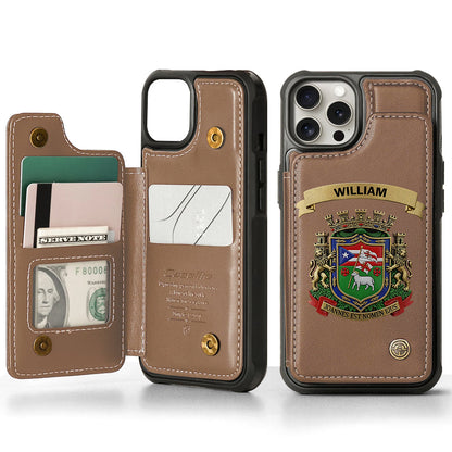 Proud Puerto Rico, Joannes Est Nomen Ejus - Personalized Expats Wallet Phone Case
