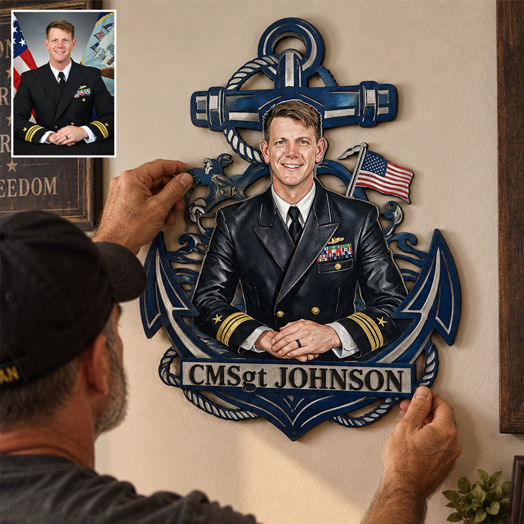 Custom Photo Military - Personalized Veteran 3D Printed Cut Metal Sign