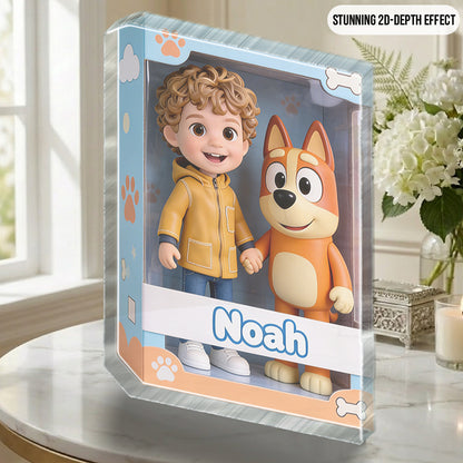 Custom Any Photo - Personalized Blue Dog Custom Shaped Acrylic Plaque