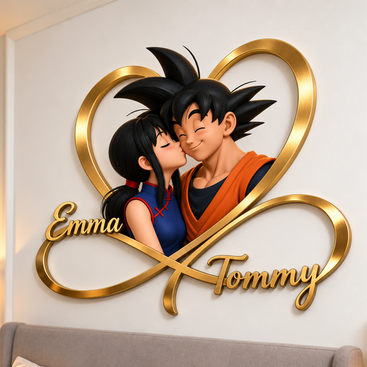 I Love You Forever - Personalized Seven Balls Cut Metal Sign