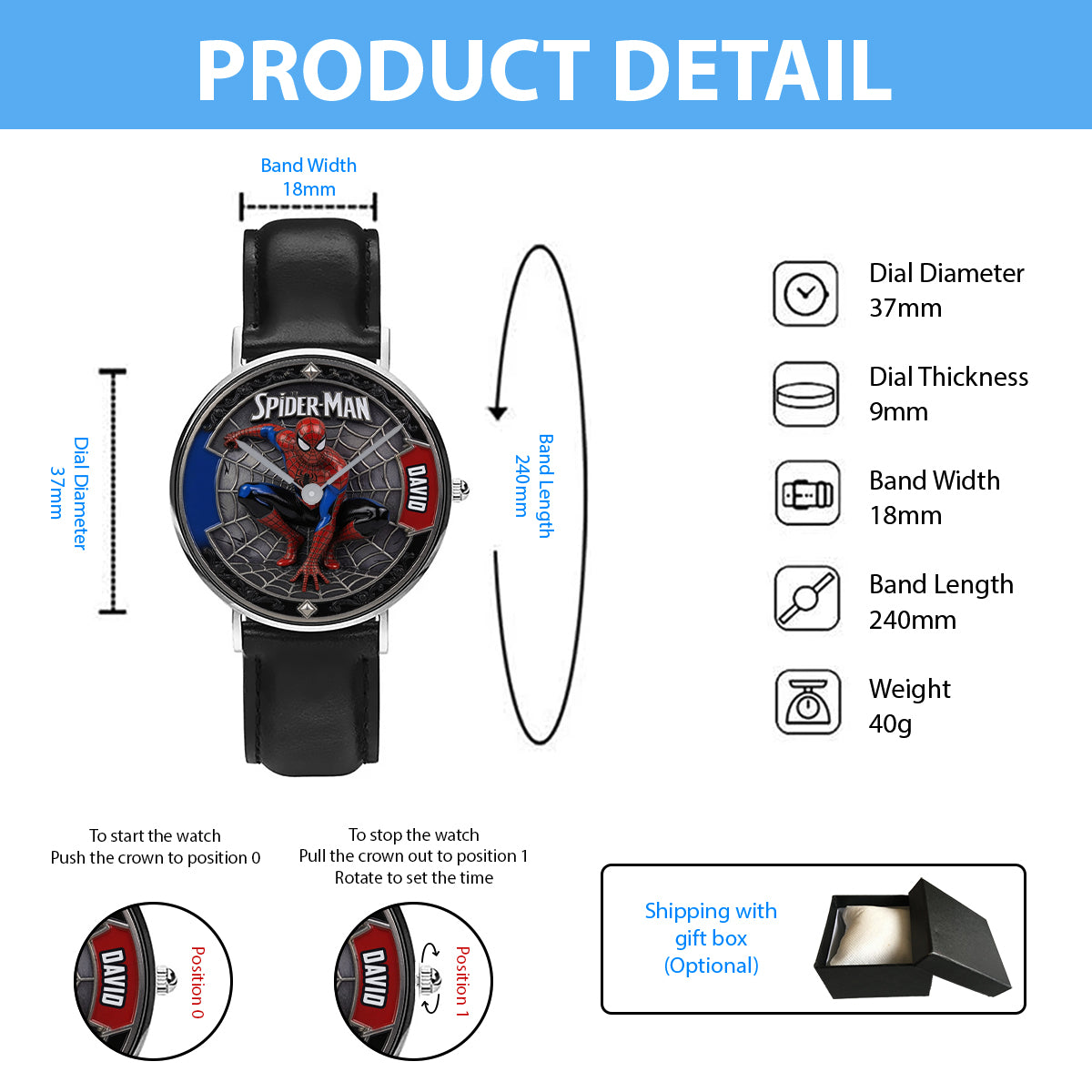 Friendly Neighborhood Hero - Personalized Spider Hand Watch