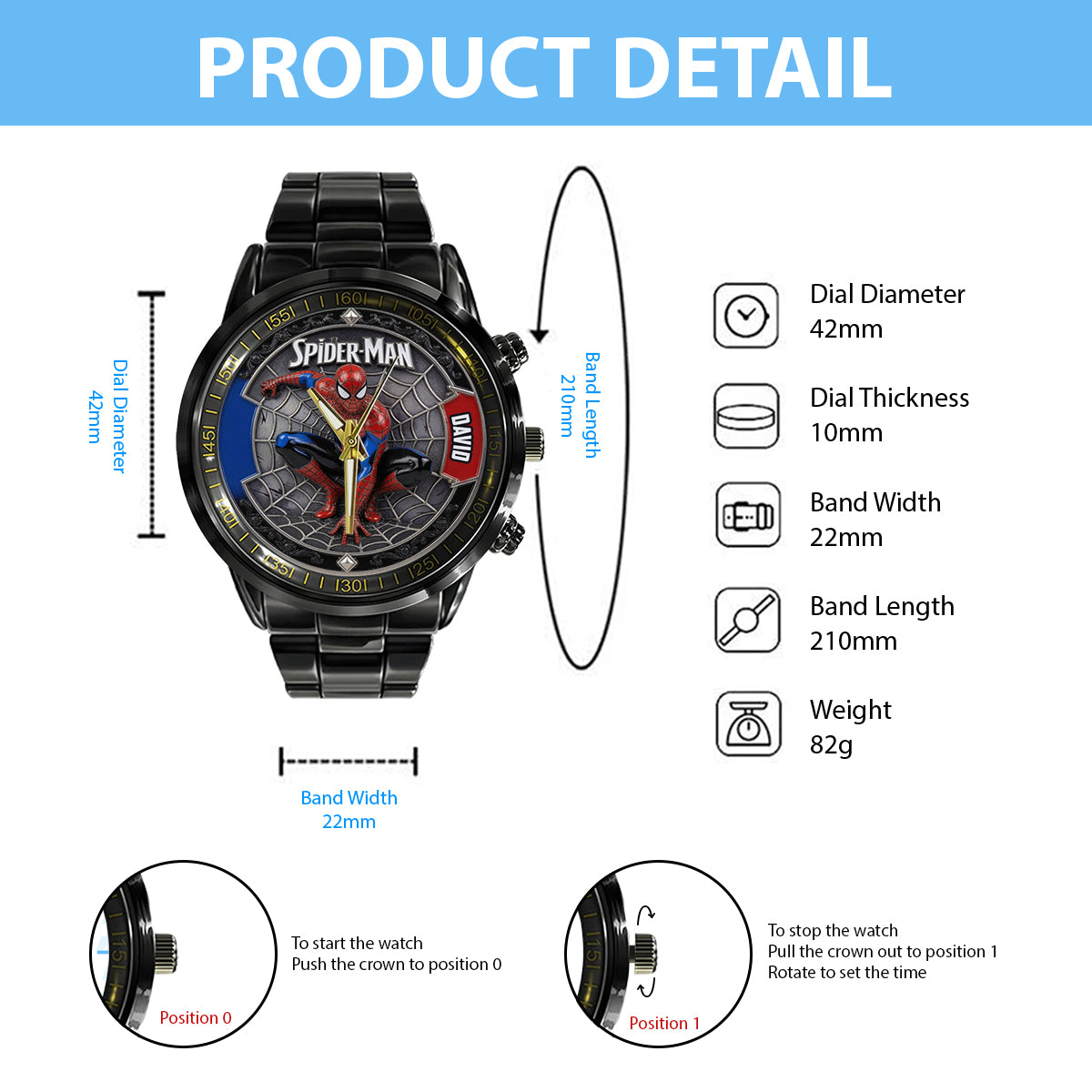 Friendly Neighborhood Hero - Personalized Spider Hand Watch