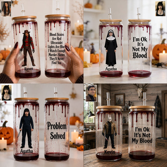 Not My Blood - Personalized True Crime Can Glass