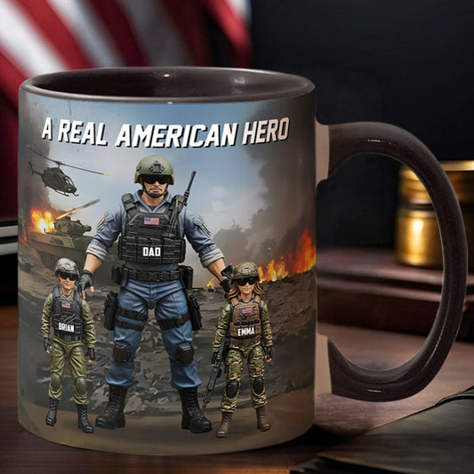 Dad You're My Hero - Personalized Father Accent Mug