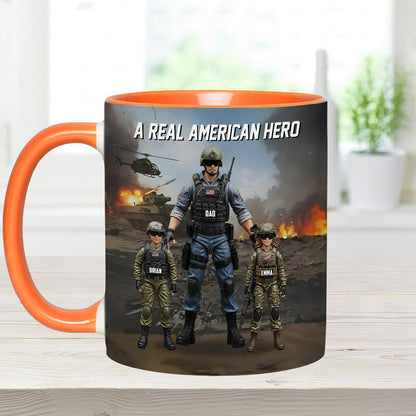 Dad You're My Hero - Personalized Father Accent Mug