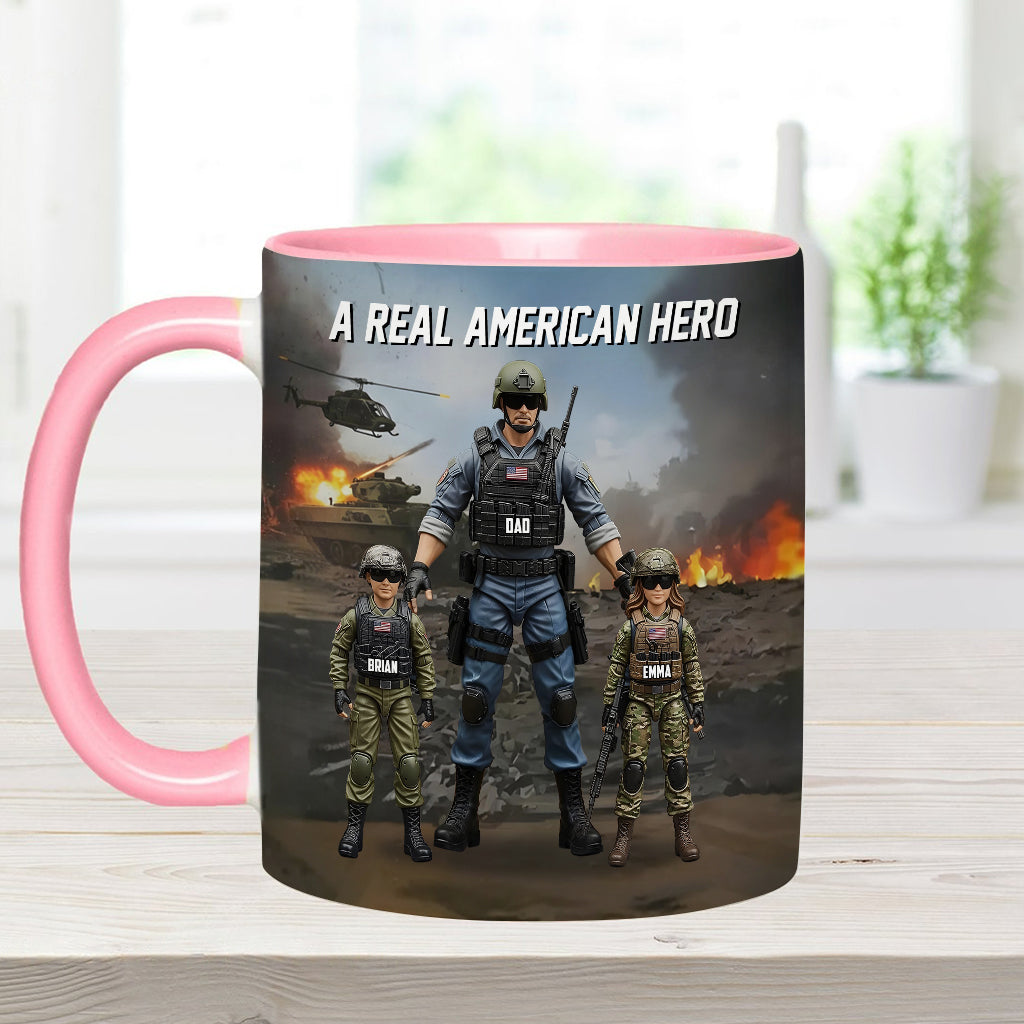 Dad You're My Hero - Personalized Father Accent Mug