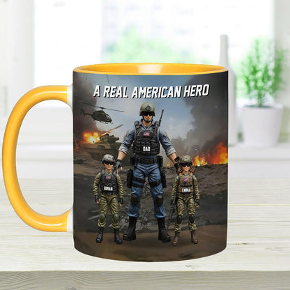 Dad You're My Hero - Personalized Father Accent Mug