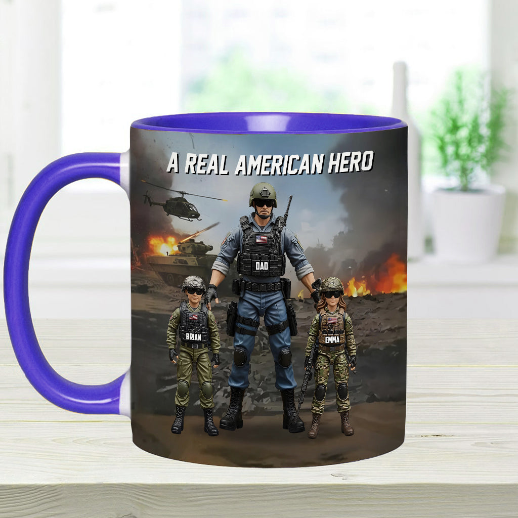 Dad You're My Hero - Personalized Father Accent Mug