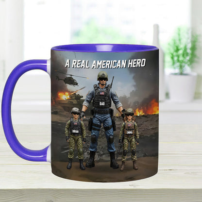 Dad You're My Hero - Personalized Father Accent Mug