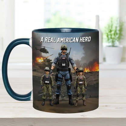 Dad You're My Hero - Personalized Father Accent Mug