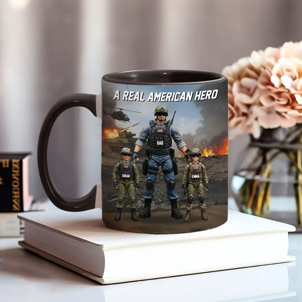 Dad You're My Hero - Personalized Father Accent Mug