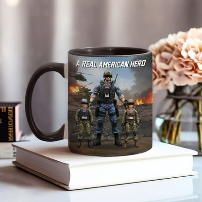 Dad You're My Hero - Personalized Father Accent Mug
