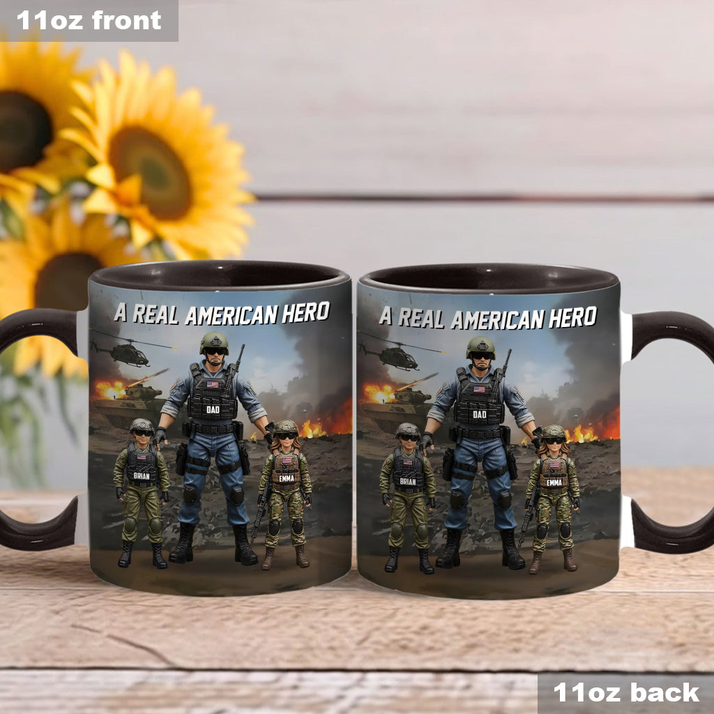 Dad You're My Hero - Personalized Father Accent Mug