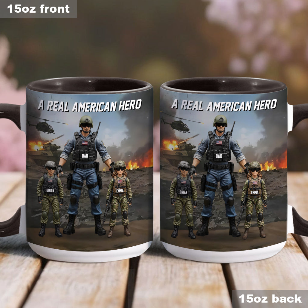 Dad You're My Hero - Personalized Father Accent Mug