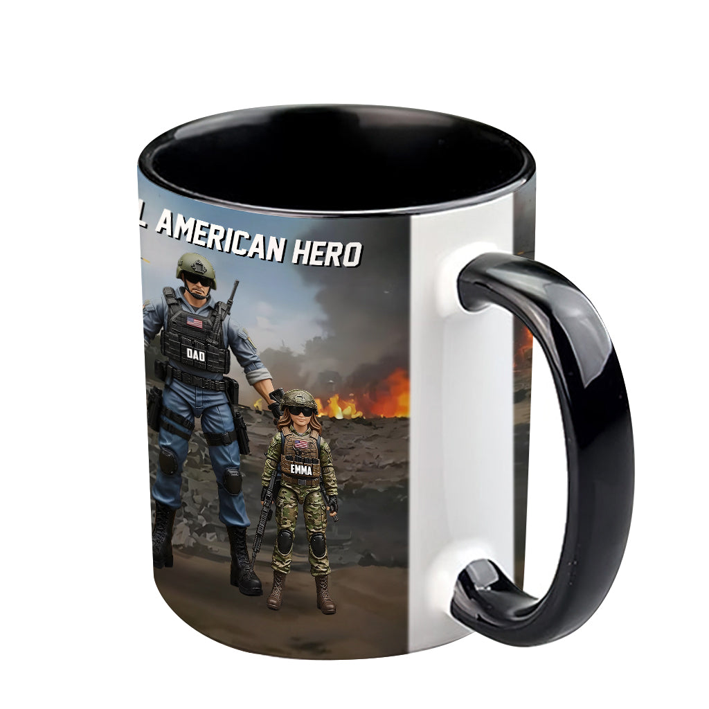Dad You're My Hero - Personalized Father Accent Mug