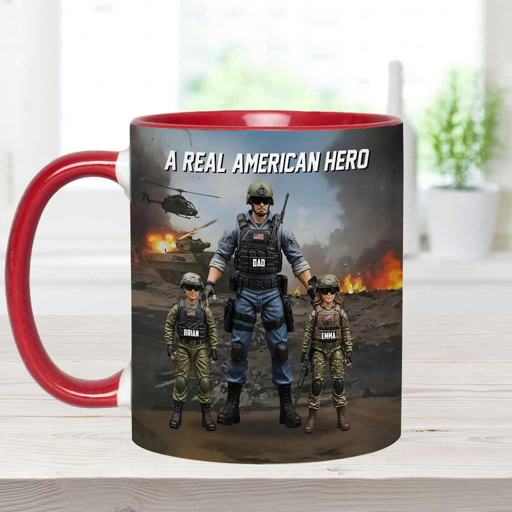 Dad You're My Hero - Personalized Father Accent Mug