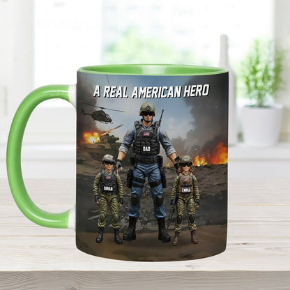 Dad You're My Hero - Personalized Father Accent Mug