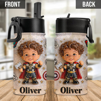 Save The Universe - Personalized Kid Kid Bottle With Plush Charm