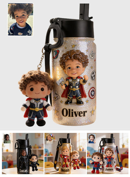 Save The Universe - Personalized Kid Kid Bottle With Plush Charm