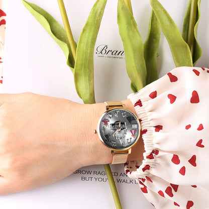 Witch and Princess Harmony - Personalized Green and Pink Women Hand Watch