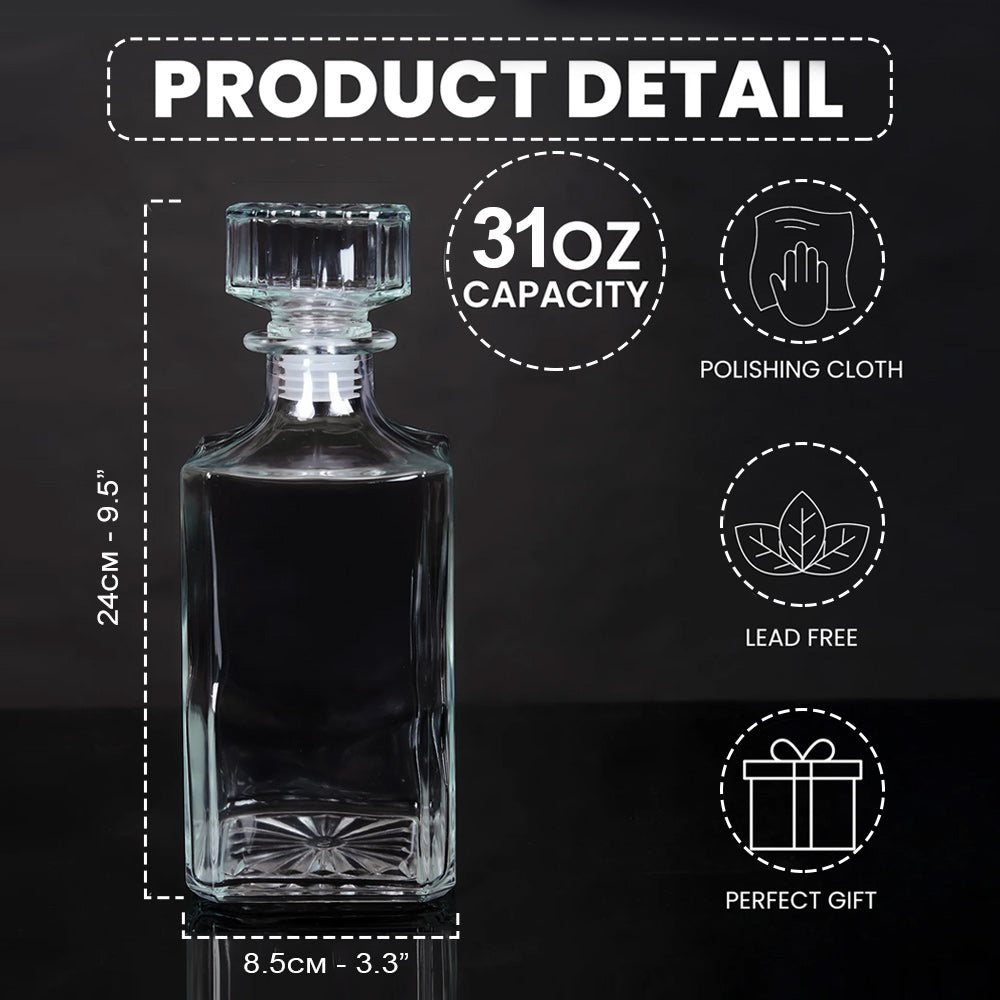 USMC, Marines, EGA, Eagle Globe Anchor, Marine Corps Gift - Personalized Veteran Whiskey Decanter Set
