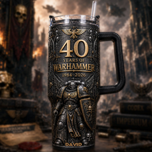40 Years of Eternal Crusade - Personalized Endless War Tumbler With Handle