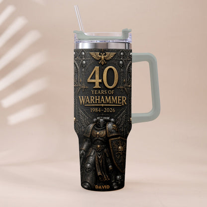 40 Years of Eternal Crusade - Personalized Endless War Tumbler With Handle