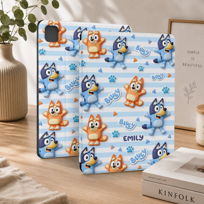 Blue Dog Fans Gift - Personalized Blue Dog Tablet Cover With Pen Slot
