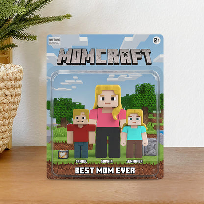 Dadcraft/ MomCraft, Gift For Game Dad/ Mom - Personalized Block World Custom Shaped Acrylic Plaque