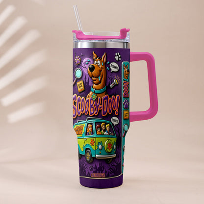 Get In Losers We're Solving Mysteries - Personalized Detective Dog Tumbler With Plush Charm