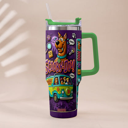 Get In Losers We're Solving Mysteries - Personalized Detective Dog Tumbler With Plush Charm