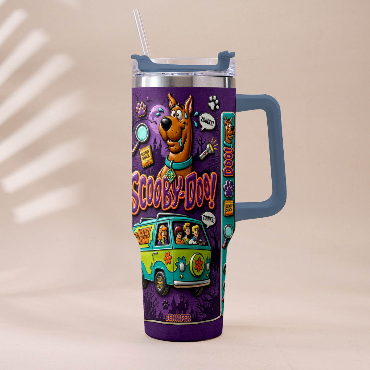 Get In Losers We're Solving Mysteries - Personalized Detective Dog Tumbler With Plush Charm
