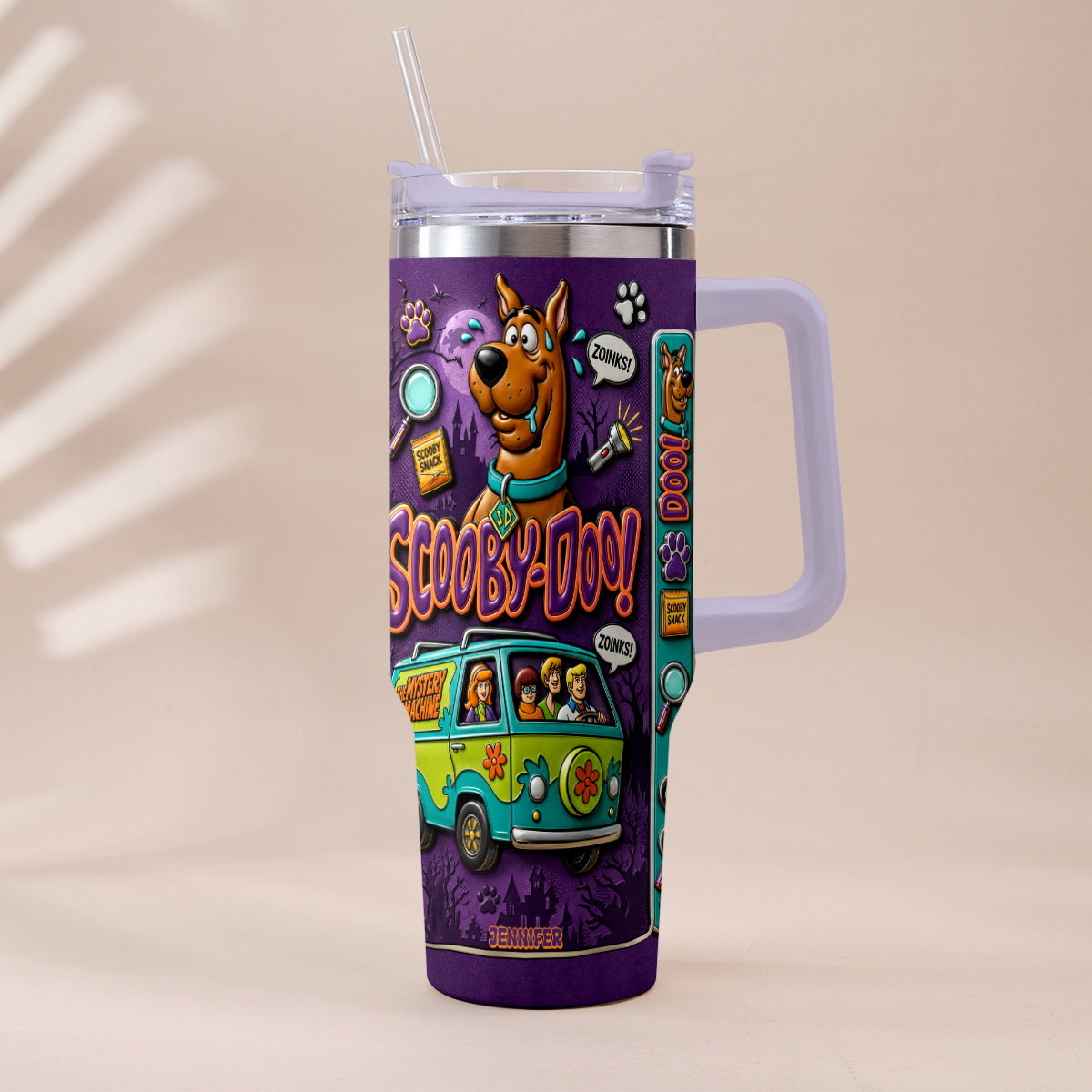 Get In Losers We're Solving Mysteries - Personalized Detective Dog Tumbler With Plush Charm