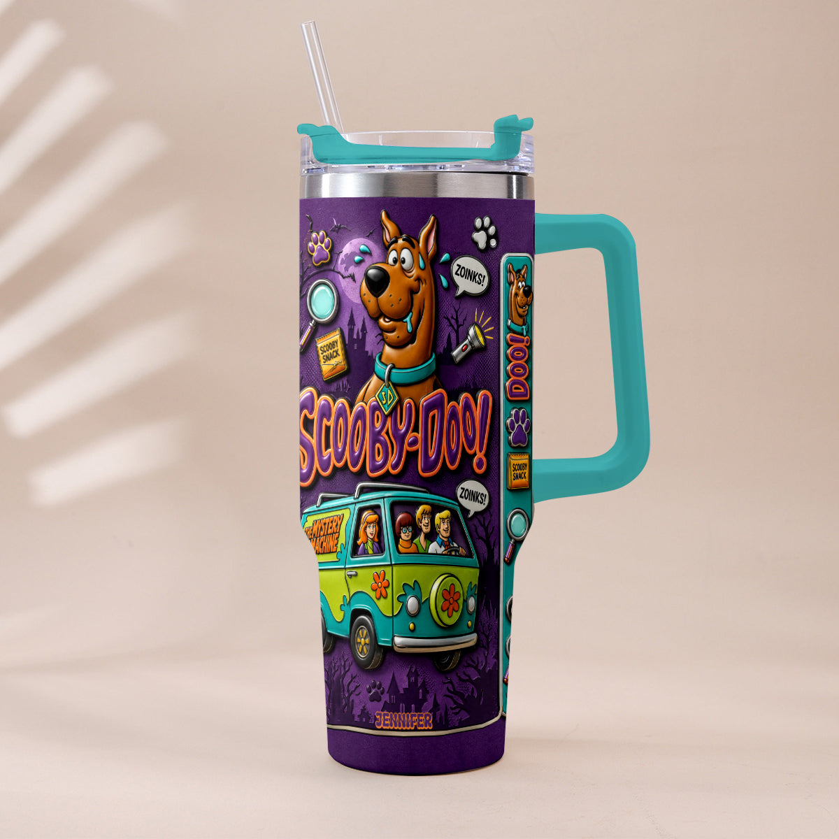 Get In Losers We're Solving Mysteries - Personalized Detective Dog Tumbler With Plush Charm