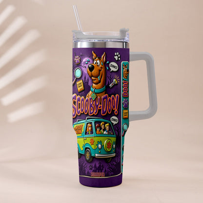 Get In Losers We're Solving Mysteries - Personalized Detective Dog Tumbler With Plush Charm