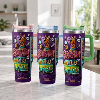 Get In Losers We're Solving Mysteries - Personalized Detective Dog Tumbler With Plush Charm