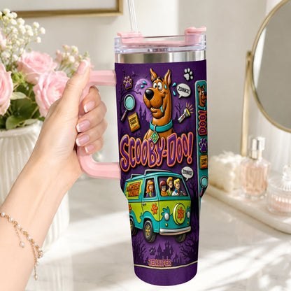 Get In Losers We're Solving Mysteries - Personalized Detective Dog Tumbler With Plush Charm