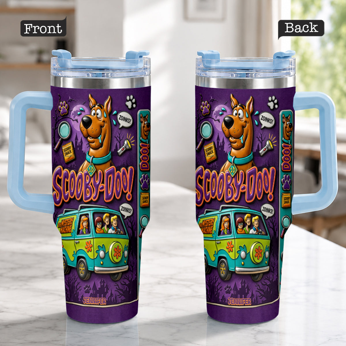 Get In Losers We're Solving Mysteries - Personalized Detective Dog Tumbler With Plush Charm
