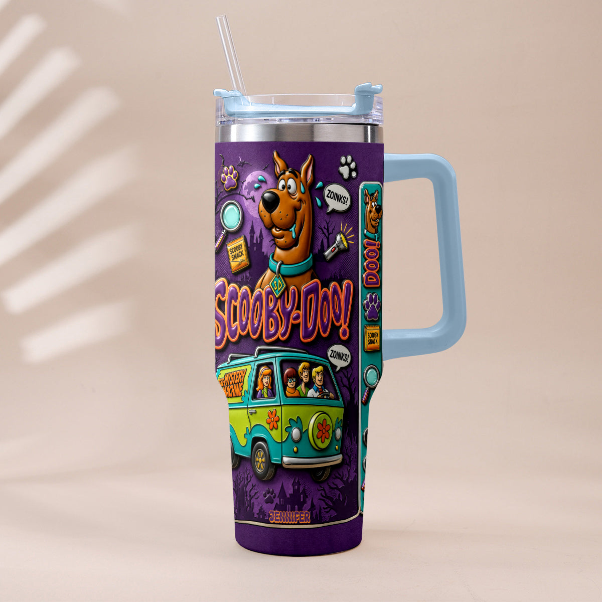 Get In Losers We're Solving Mysteries - Personalized Detective Dog Tumbler With Plush Charm