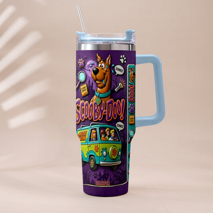 Get In Losers We're Solving Mysteries - Personalized Detective Dog Tumbler With Plush Charm